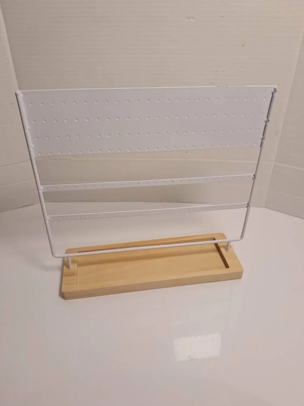 144 Hole Earring Organizer Stand with Wooden Tray